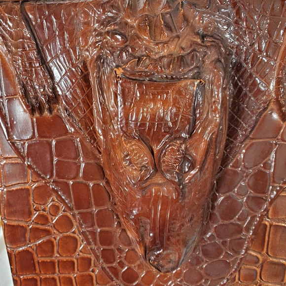 Vintage 70s Alligator Satchel Genuine Reptile Skin - Picture 12 of 12